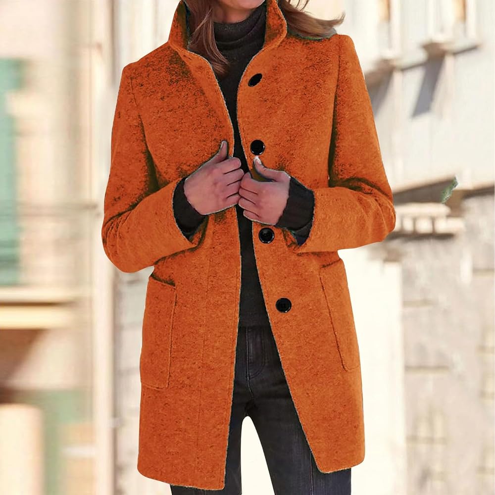 【美品】OVERCOAT Wool Shirt In Orange Zara Ader Error jacket coat sz XS orange topstitch oversized